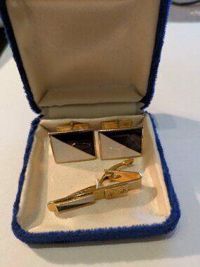 Vintage Cufflink and tie var set